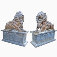 Bronze lion statue