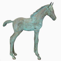 Antique bronze horse statue