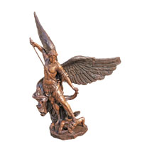 Saint Michael bronze statue