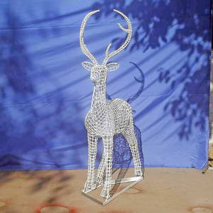 Garden metal deer sculpture
