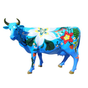 Painted cow statues