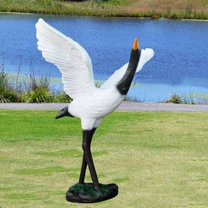 large fiberglass crane statue