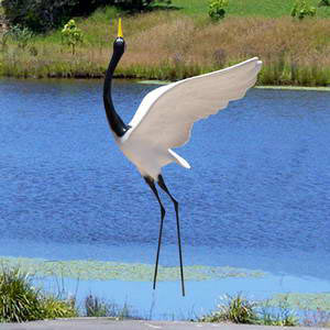 outdoor crane statues