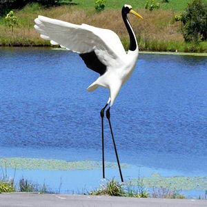 fiberglass crane statue