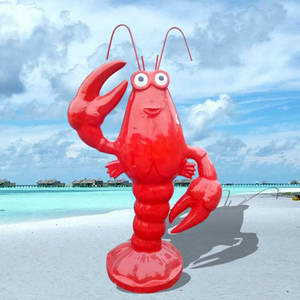 Cartoon shrimp statue
