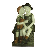 boy and girl garden statues