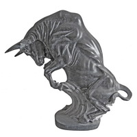 Marble black bull statue