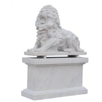 Marble lion sculpture