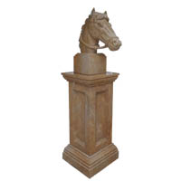 Horse head garden statue