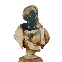 Stone bust statue