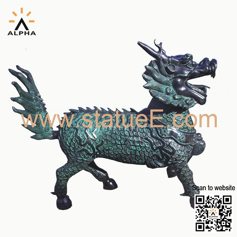 Bronze Qilin statue