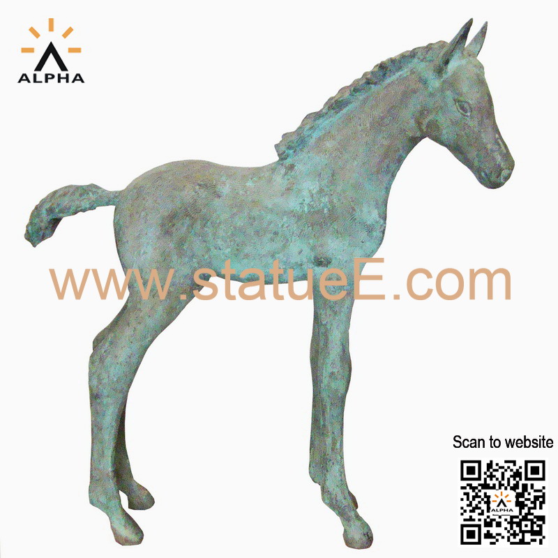 Antique bronze horse statue