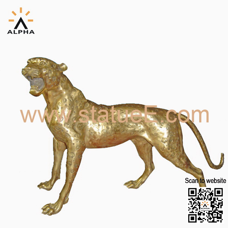 Bronze panther statue