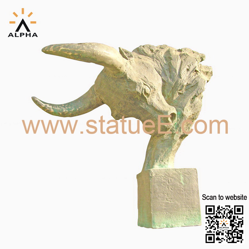 Bronze bull head