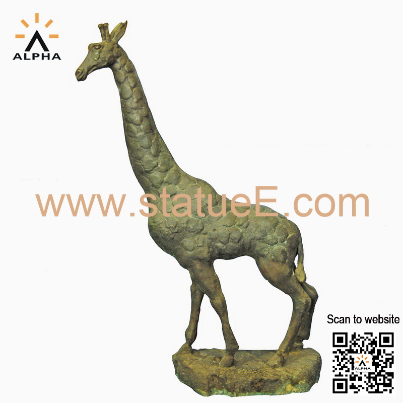 Bronze giraffe statue