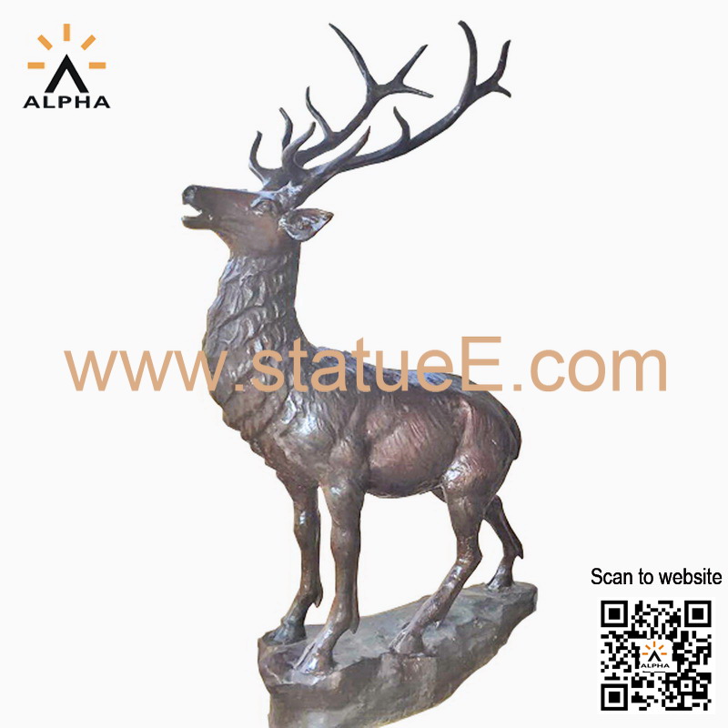 Bronze deer statue