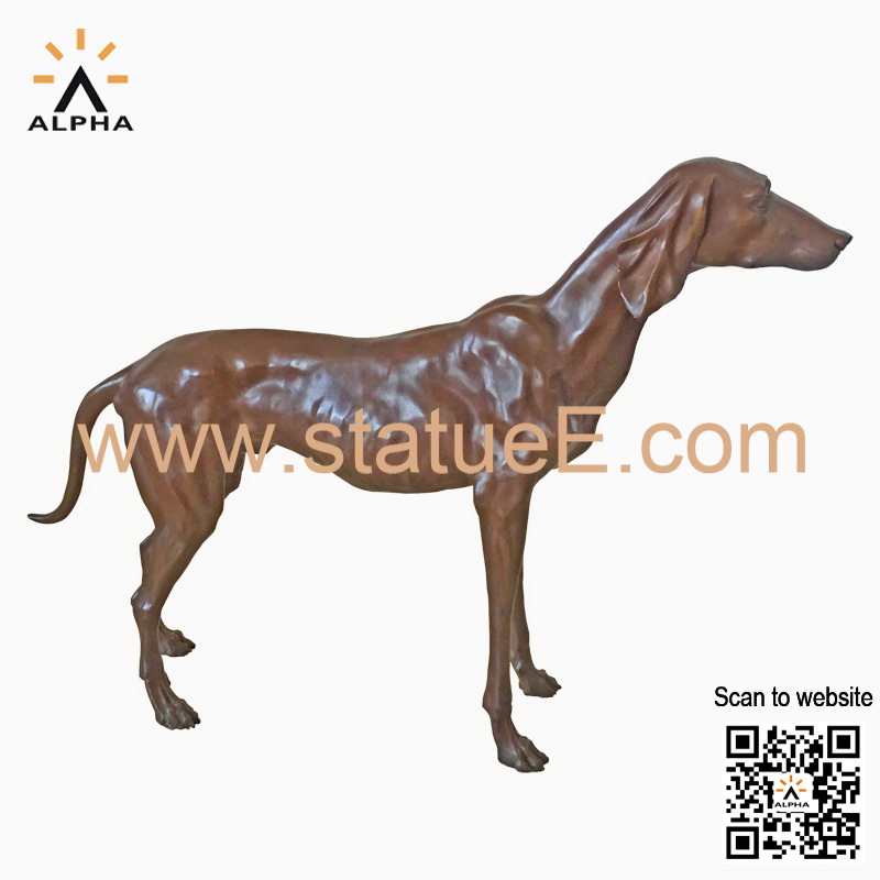 Bronze greyhound statue