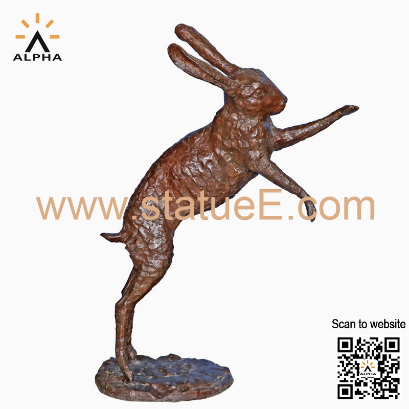 Bronze rabbit statue