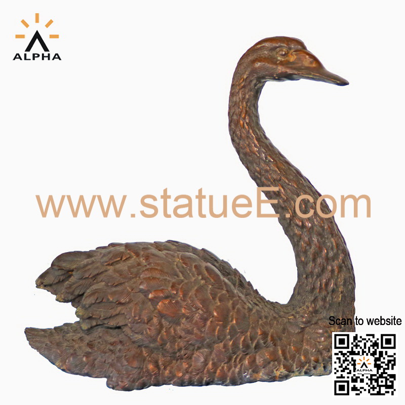 Bronze swan statue