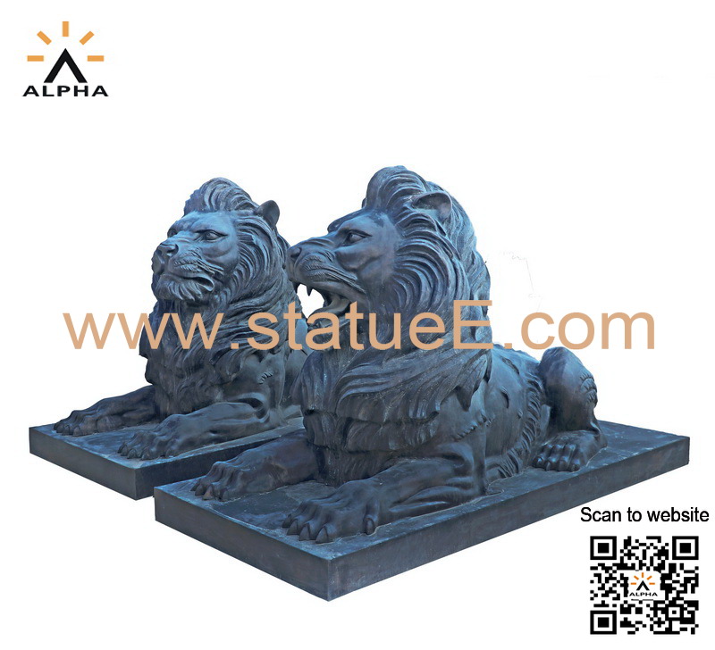 bronze lion statue