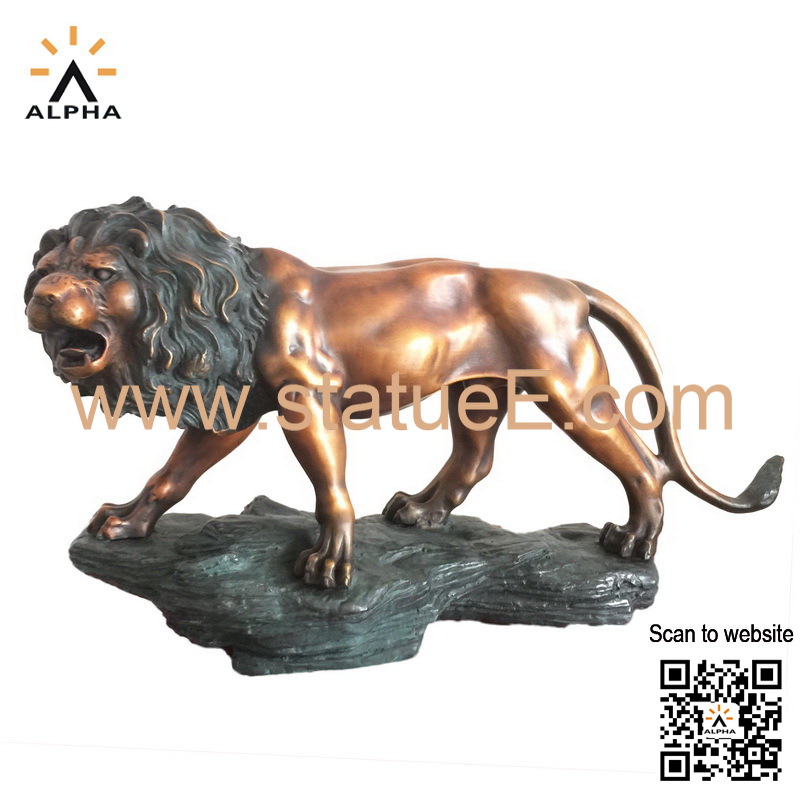 Metal lion statue