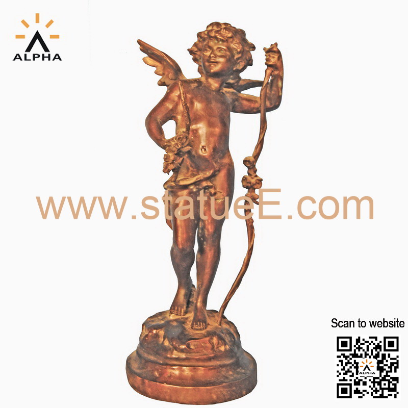Bronze cherub statue