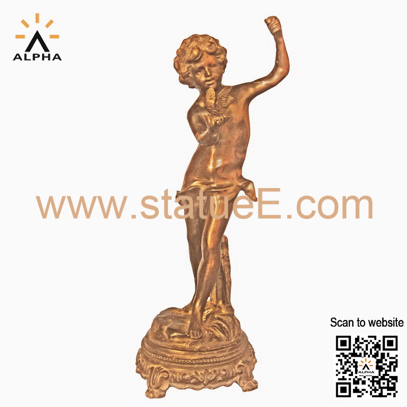Bronze boy statue
