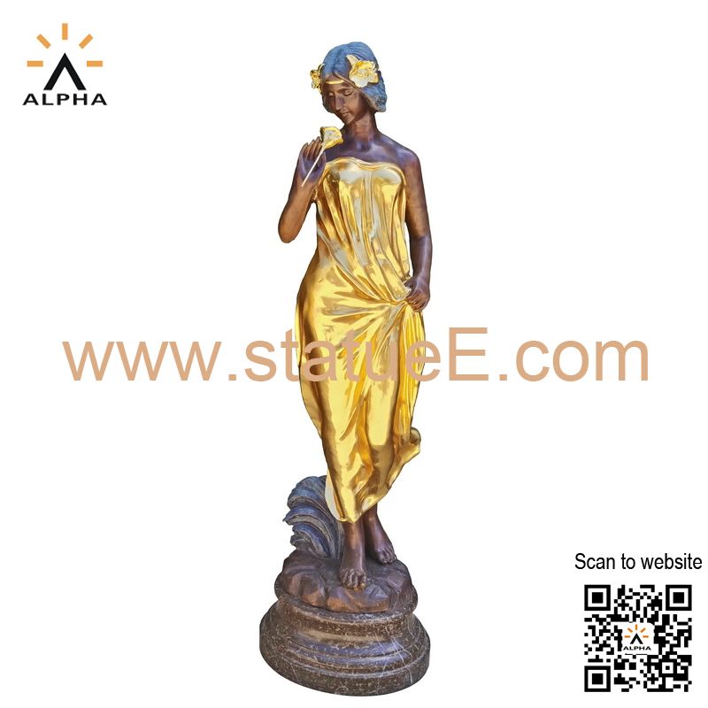 Bronze woman statue