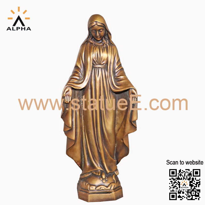 bronze Virgin Mary statue