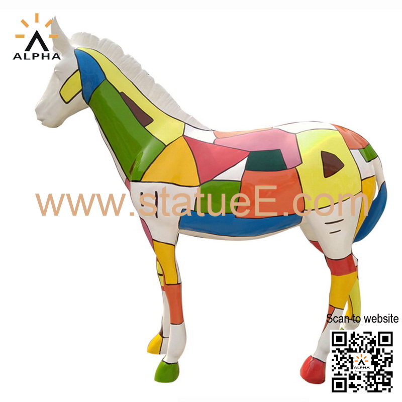 painted fiberglass horse statue