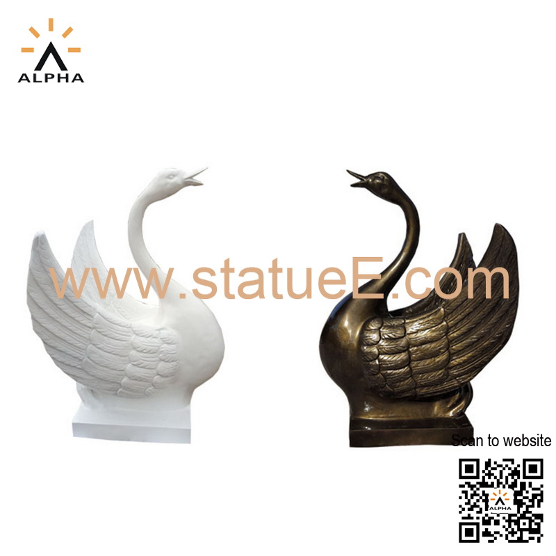 fiberglass swan statue