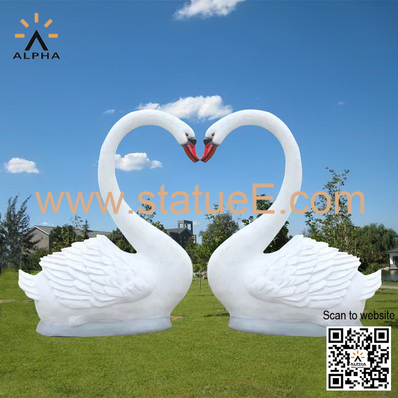 Swan garden statue