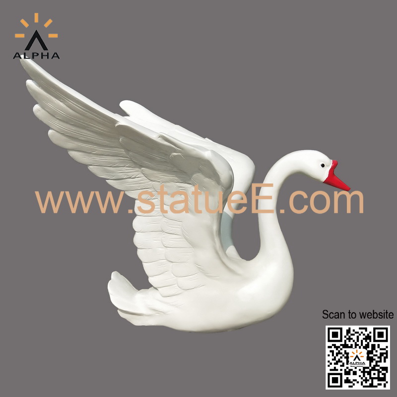 White swan statue