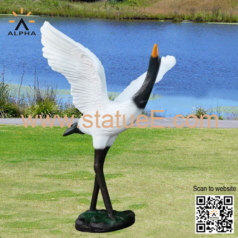 large crane statue