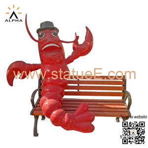 cartoon bench sculpture