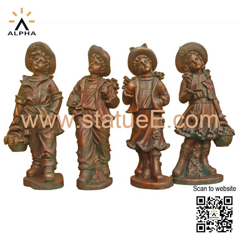 Four seasons kids resin statues