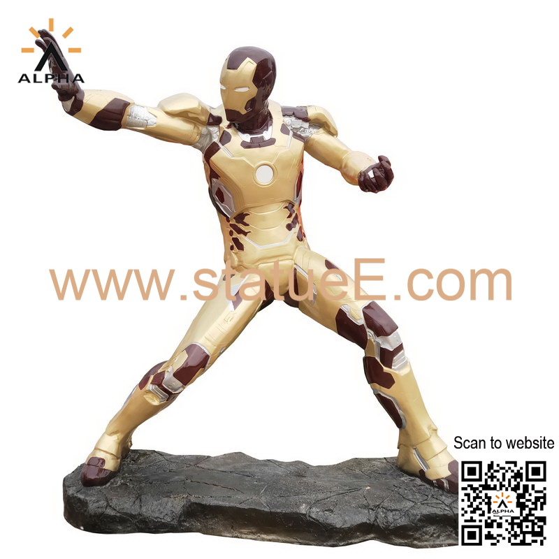 Iron man garden statue