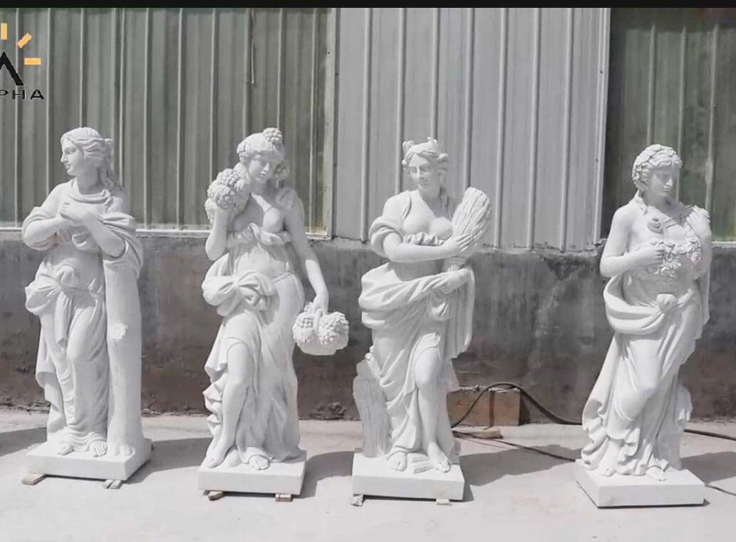 Four seaon goddess statues  video